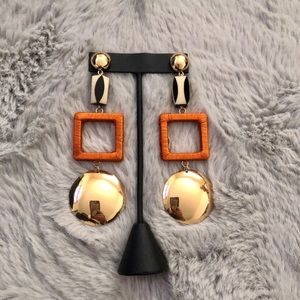 Gold Modern Dangling Earrings